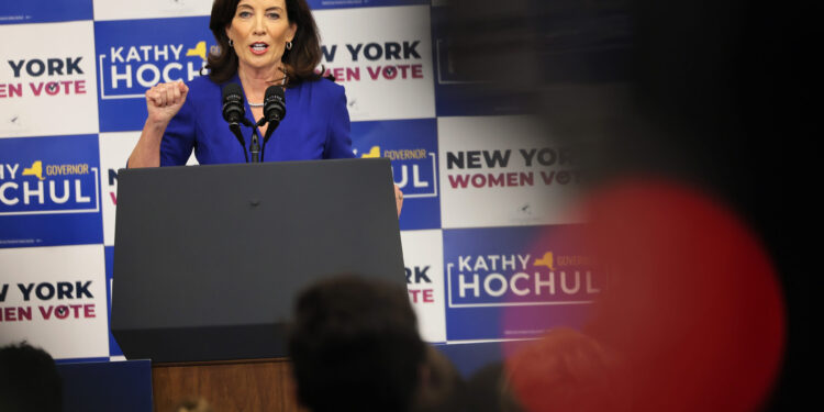WATCH: Female Protesting Gov. Hochul Rally Choked By Unidentified Male