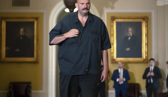 Sen. Fetterman Attends Meeting With Zelensky in a Shirt and Gym Shorts