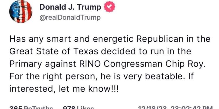 Chip Roy a RINO? Really?! – HotAir