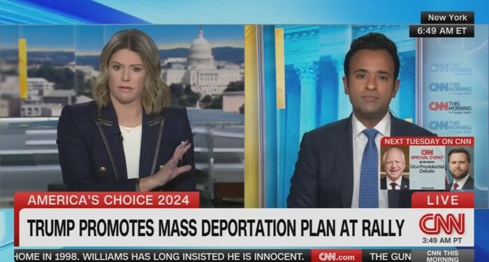 Vivek Ramaswamy Duels With CNN’s Kasie Hunt On Springfield, Migrants