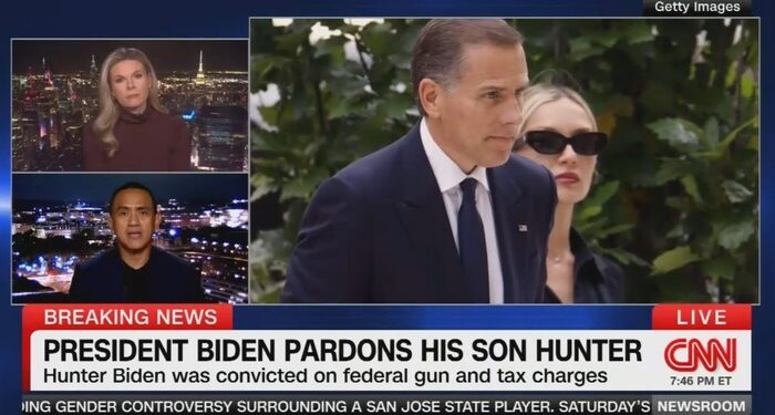 CNN Hails Biden’s ‘Monumental,’ ‘Poignant’ Pardon of ‘Only Surviving Son’ Hunter